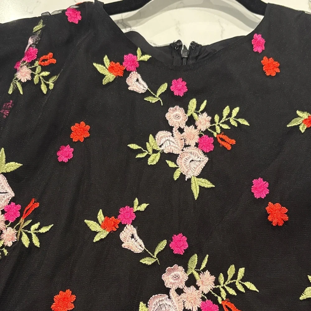 Sam Edelman Black Floral Midi Dress
